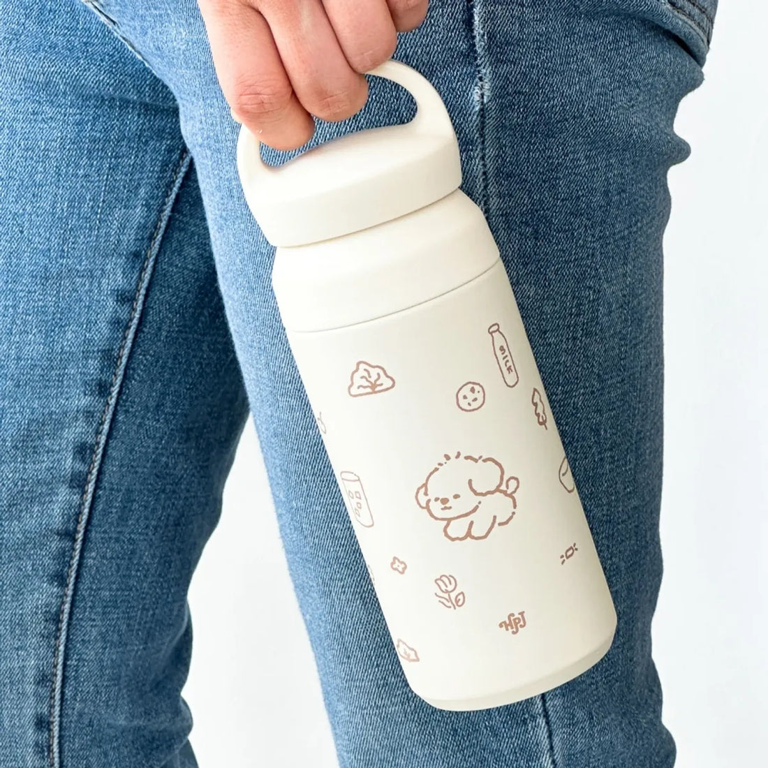 🆕新品上架【梨花娘】🐾韓國品牌 호빵아지｜萌寵插畫手提保溫瓶 350ml