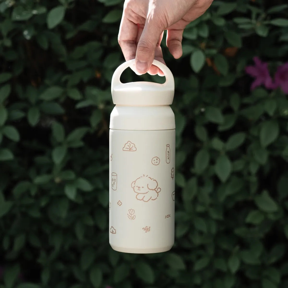🆕新品上架【梨花娘】🐾韓國品牌 호빵아지｜萌寵插畫手提保溫瓶 350ml