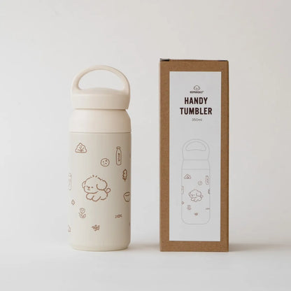 🆕新品上架【梨花娘】🐾韓國品牌 호빵아지｜萌寵插畫手提保溫瓶 350ml