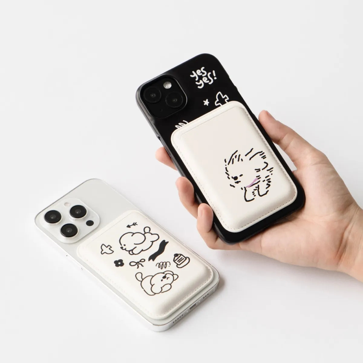 🆕新品上架【梨花娘】🐾韓國品牌 호빵아지｜可愛插畫手機背貼卡套｜交通卡・信用卡收納