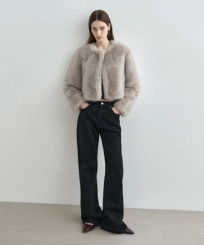 🔥新品上架【梨花娘】🧥秋冬經典 韓國 MONGDOL仿皮草極柔軟短版絨毛外套(2色)