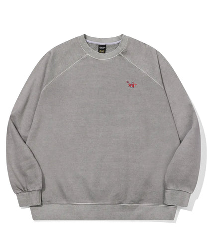 🆕新品上架💖【梨花娘】 韓國🔥TOP.1熱賣潮流CPGN STUD貓咪精緻刺繡斜肩休閒大學T (2色) 男女皆宜