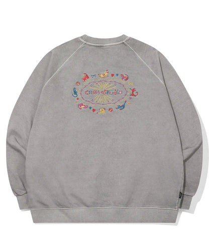 🆕新品上架💖【梨花娘】 韓國🔥TOP.1熱賣潮流CPGN STUD貓咪精緻刺繡斜肩休閒大學T (2色) 男女皆宜