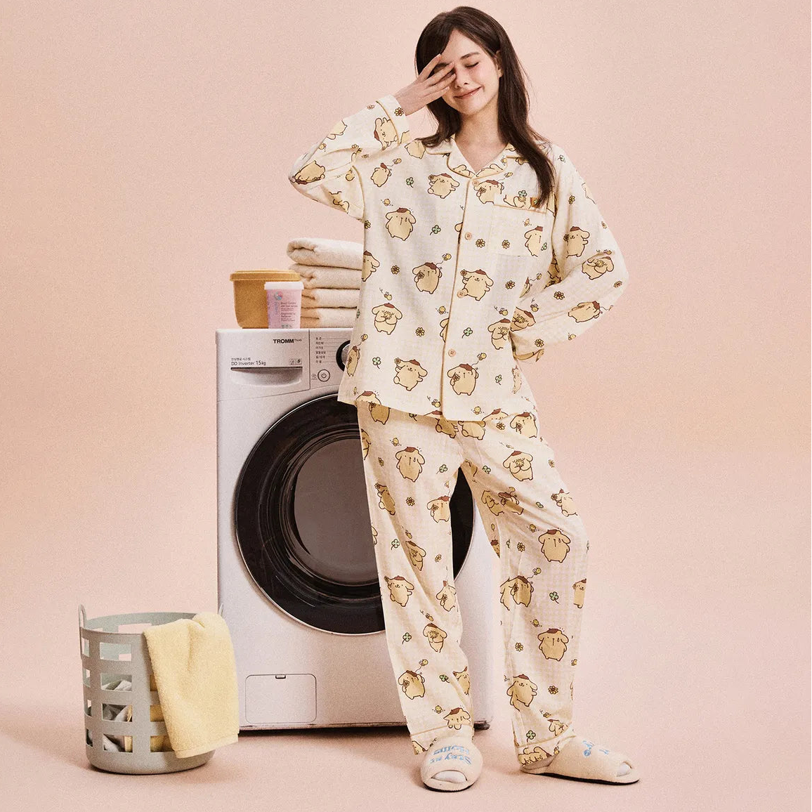 💜新品上架【梨花娘】韓國品牌暢銷TOP.1 SPAO ×三麗鷗布丁狗聯名款春日睡衣家居服