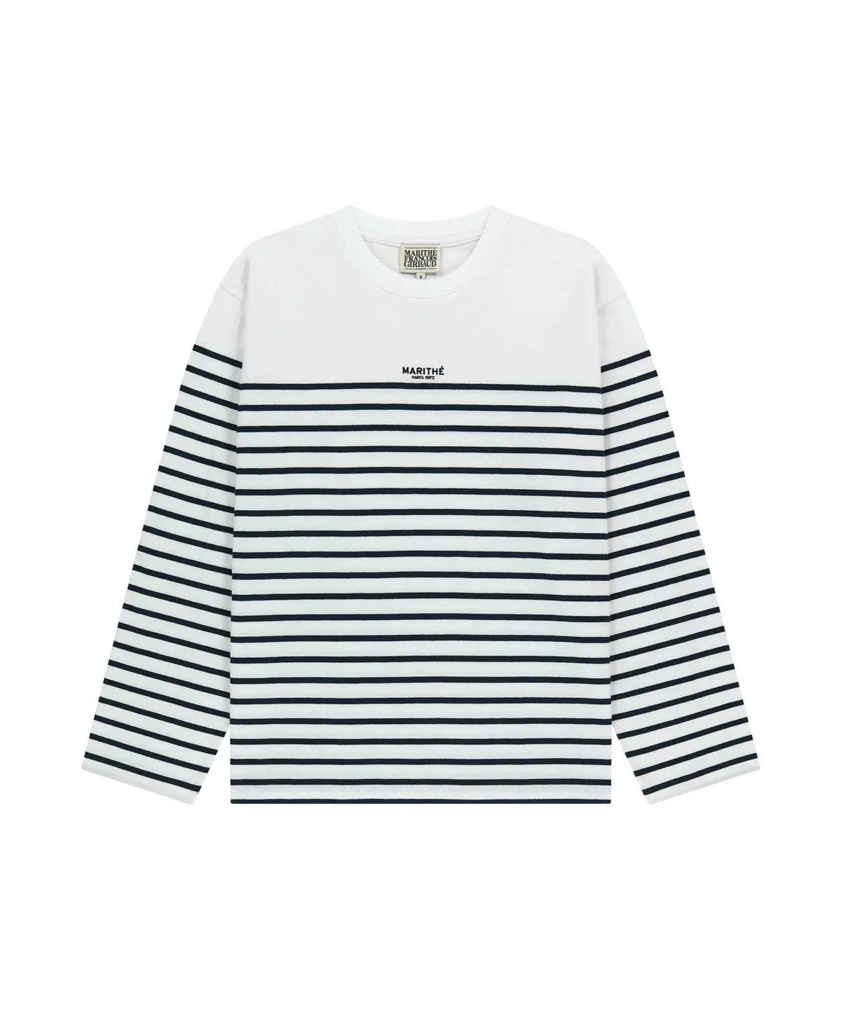💕法國品牌MARITHÉ + FRANҪOIS GIRBAUD🆕新品上架  愛情怎麼翻譯高允貞穿搭情侶款條紋棉質長袖T恤(3色)