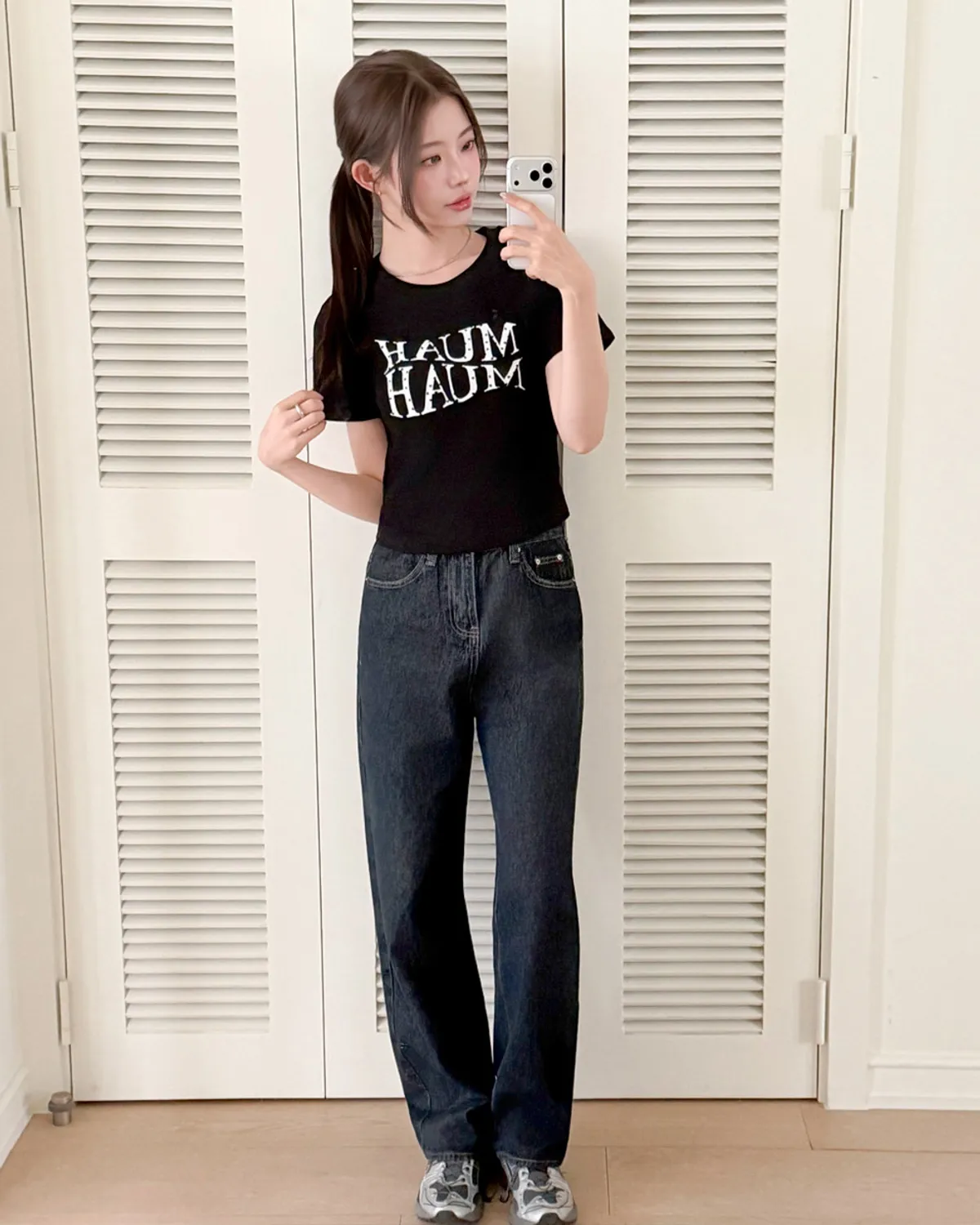 🆕新品上架【梨花娘】💗 韓國 MUAH MUAH 甜酷顯瘦！愛心刺繡柔膚短版修身棉質T恤(4色)