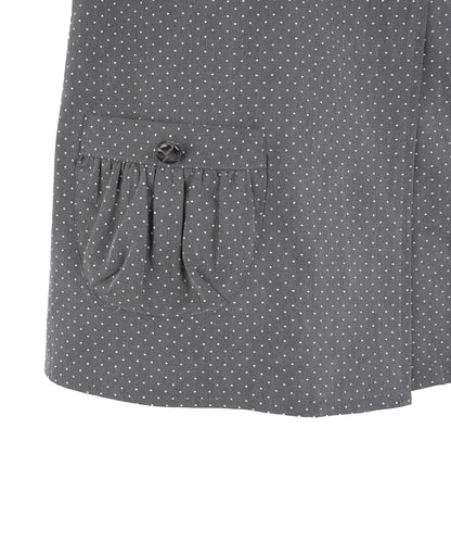 💖韓國暢銷品牌HIGH SCHOOL DISCO🆕新品上架 灰色復古圓點公主袖傘擺襯衫