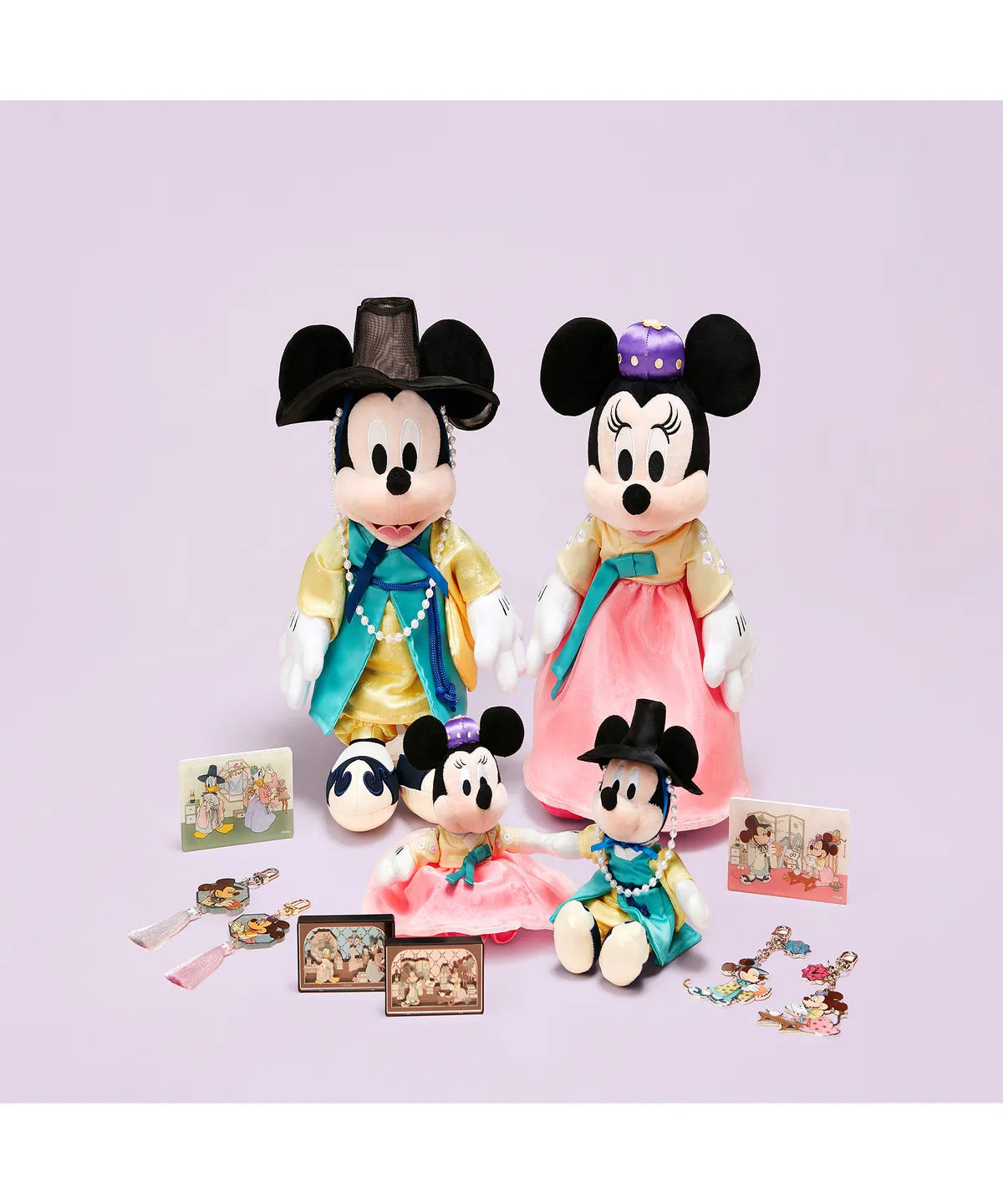 🌸新品上架【梨花娘】韓國迪士尼正版韓服絨毛米奇&amp;米妮玩偶在首爾宮廷限定款系列