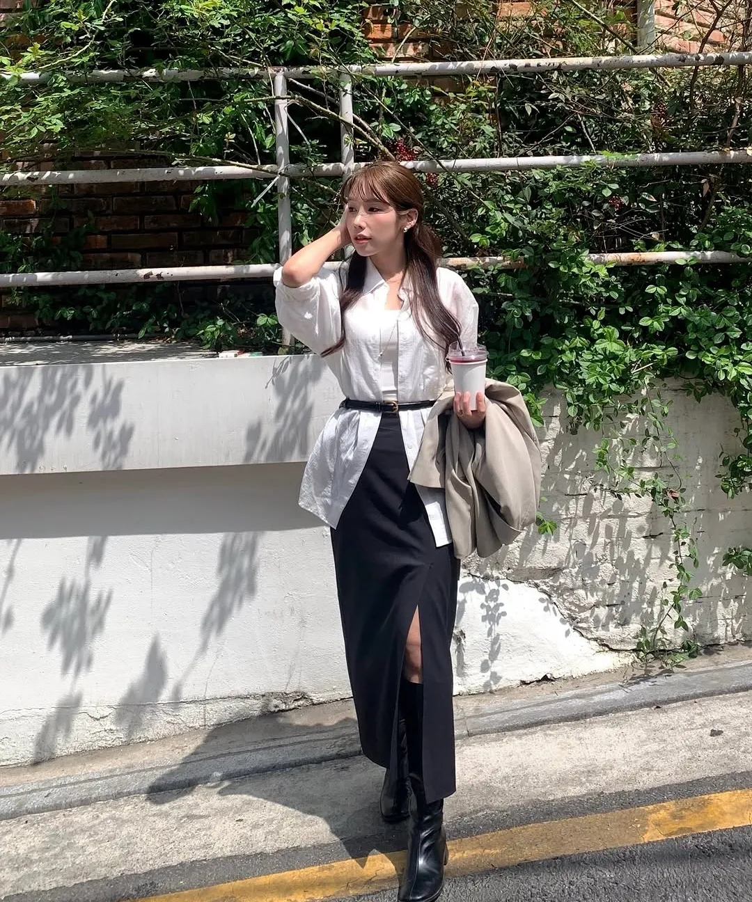 🆕新品上架【梨花娘】韓國MONGDOL 柔霧微透絲光天絲親膚寬鬆襯衫(3色)