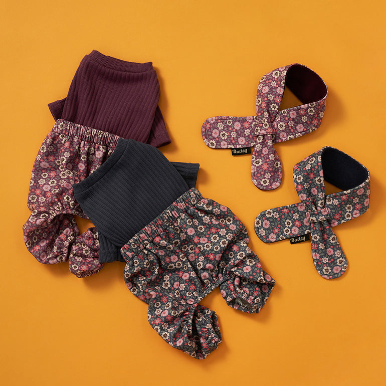 韓國新品上架【梨花娘】🐾BAILEY 🐶秋冬新品 復古花朵圖保暖舒適圍脖針織寵物毛衣(2色)