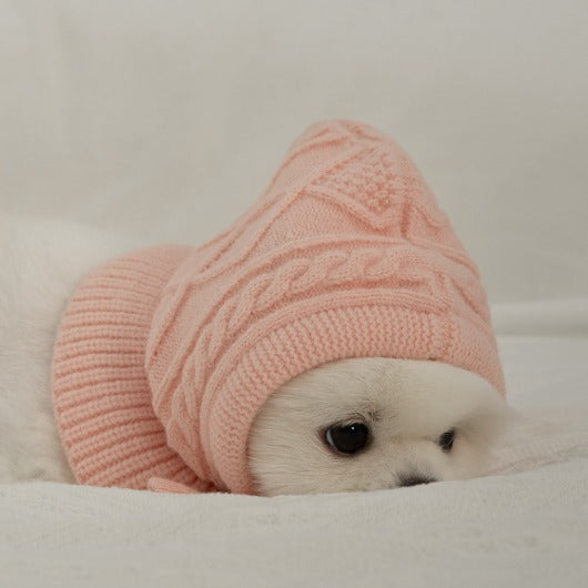 ✈️【梨花娘】韓國BAILEY❄️北歐暖嶼親密主人同款針織鈕釦寵物連帽圍脖(4色)