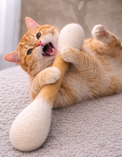 韓國🔥爆紅升級版【LIHUA MAYA】獨家販售 雙種貓薄荷巨型棉花棒｜100%羊毛手工製作 貓咪玩具