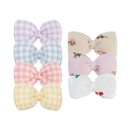 韓國新品上架【梨花娘】🐾BAILEY 🐶韓系甜美可愛蝴蝶結鍛帶寵物髮夾(7色)