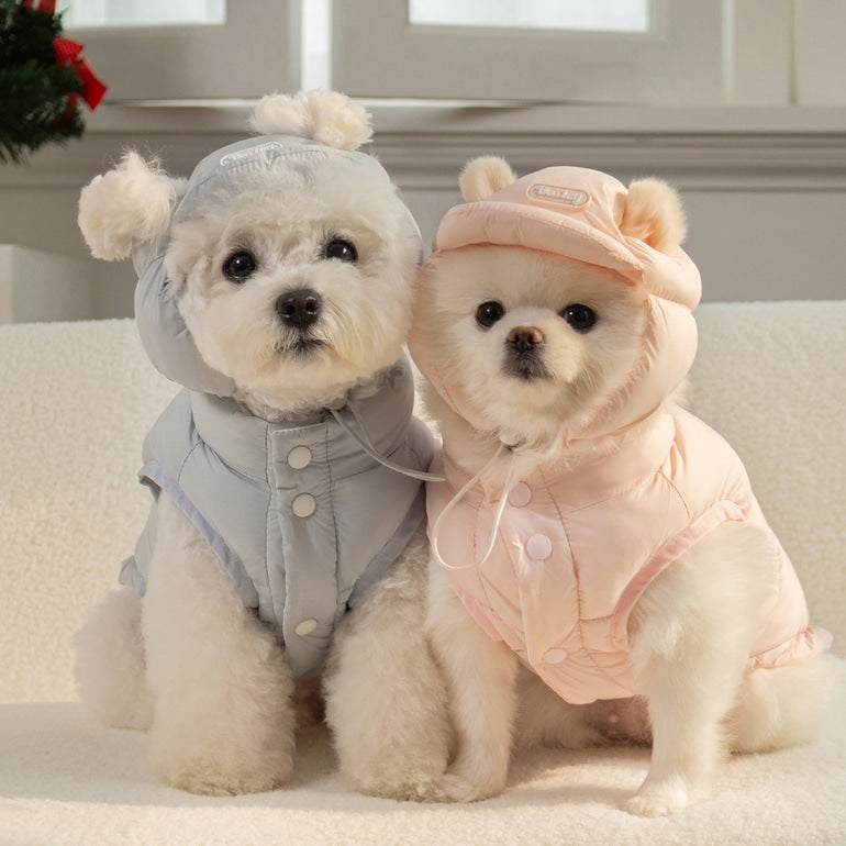 🔥新品上架【梨花娘】🐈‍⬛BAILEY 【梨花娘】超輕薄保暖防風腰部可調節兩面可穿搭羽絨棉寵物服(帽子另購3色) 聖誕禮物