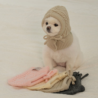 ✈️【梨花娘】韓國BAILEY❄️北歐暖嶼親密主人同款針織鈕釦寵物連帽圍脖(4色)