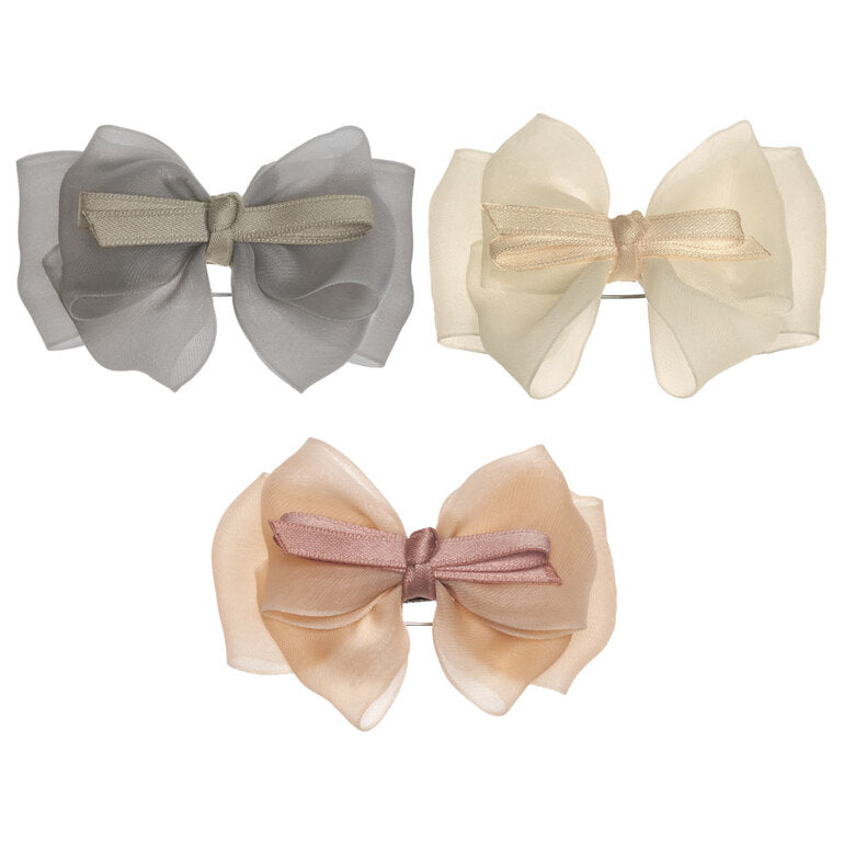 韓國新品上架【梨花娘】🐾BAILEY 🐶韓系柔霧紗感寵物蝴蝶結別針(3色)