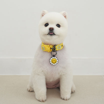 韓國新品上架【梨花娘】🐾BAILEY 🐶秋冬新品 飽合亮色花朵微笑簡易款寵物牽繩(4色)