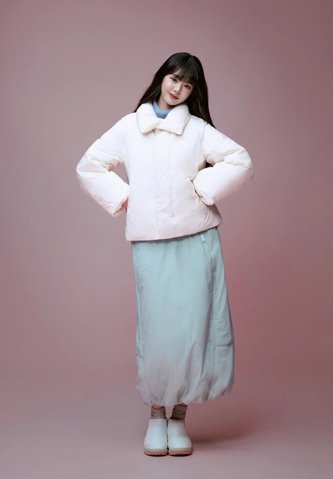 🆕新品上架【梨花娘】法國品牌 EIDER La Belle 張員瑛代言翻領短版羽絨外套(2色)