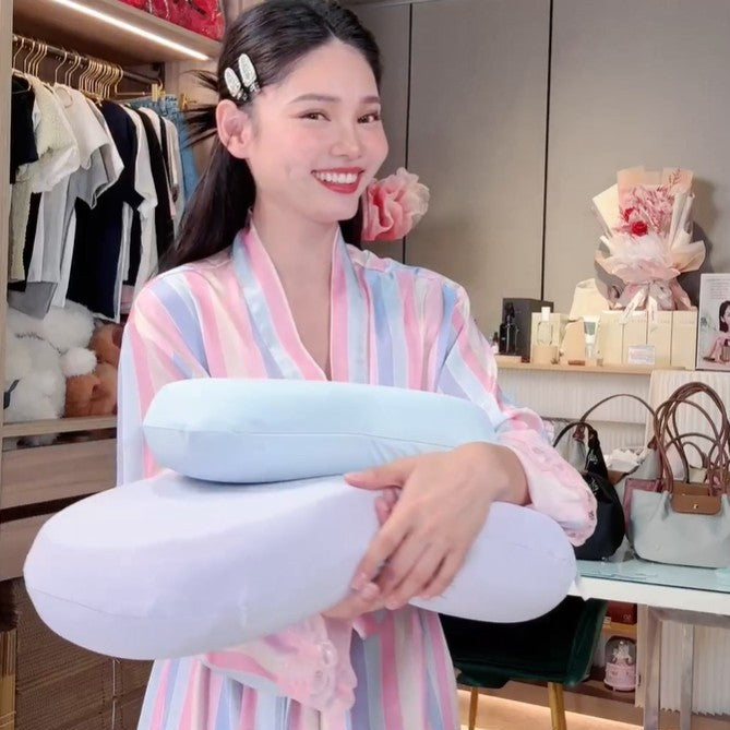 🆕新品上架【梨花瑪雅】必買💖貓肚皮冰絲護頸回彈多功能記憶棉枕大小兩款(6色)