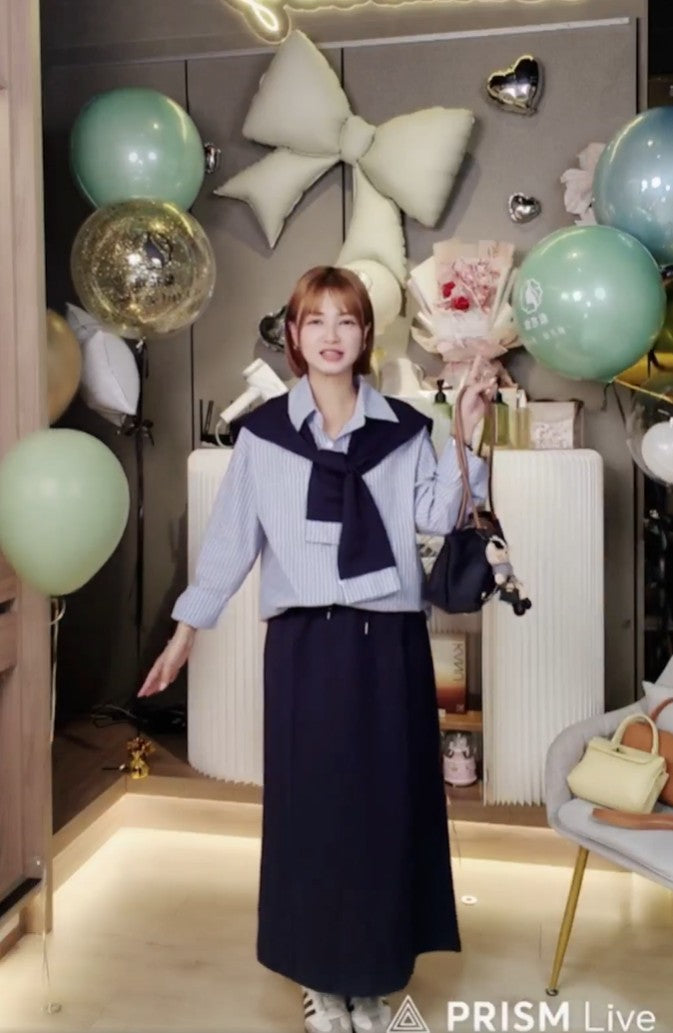 🆕新品上架💖【梨花瑪雅】秋款披肩條紋襯衫減齡穿搭休閒韓風三件式套裝🤞