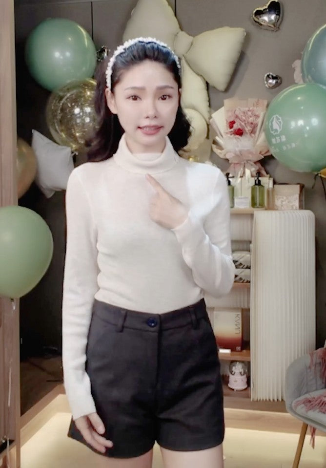 🆕新品上架💖【梨花瑪雅】搭配大衣的高領羊毛針織薄款基本款內搭上衣(7色)