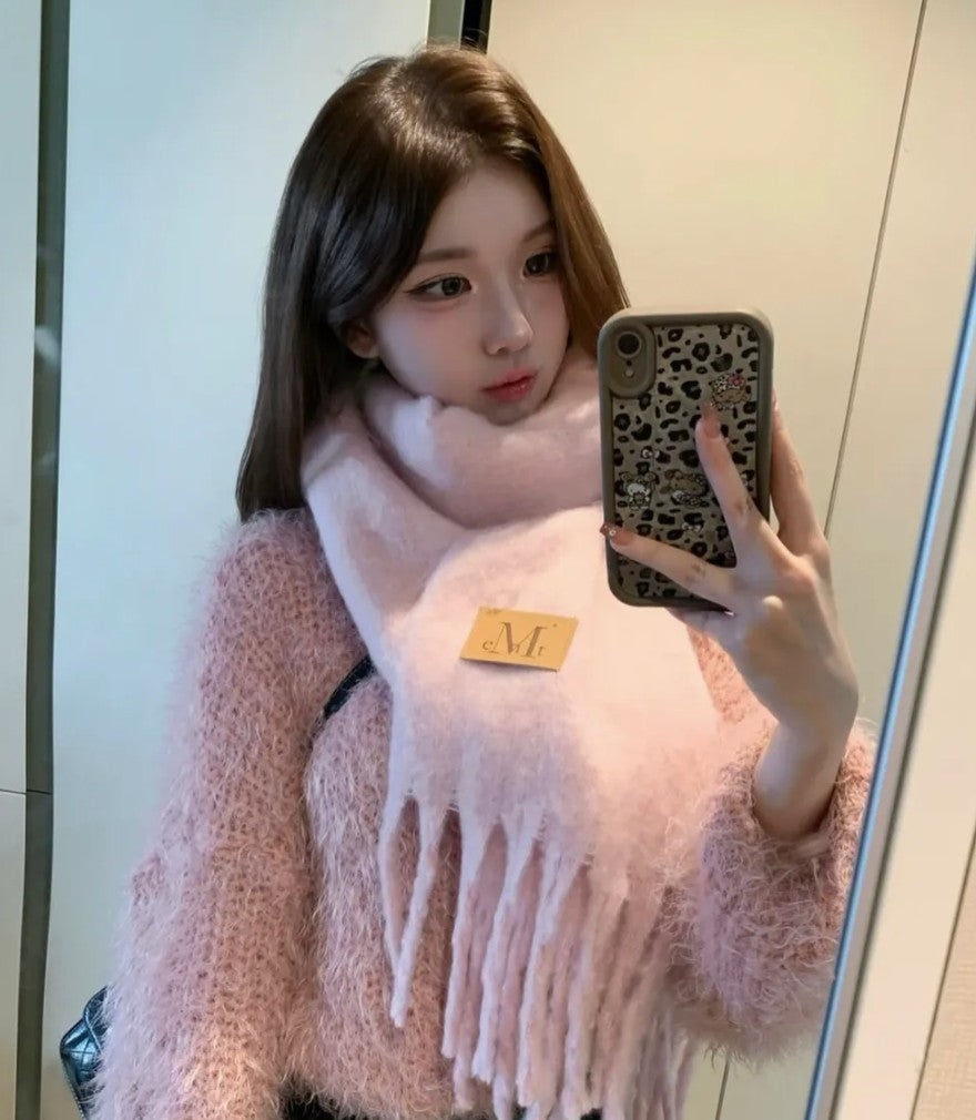 🆕新品上架💖【梨花娘】 韓國 圍巾熱賣TOP.2🔥品牌Musent 皮標保暖舒適披肩圍巾(7色) 男女皆宜