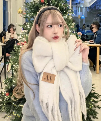 🆕新品上架💖【梨花娘】 韓國 圍巾熱賣TOP.2🔥品牌Musent 皮標保暖舒適披肩圍巾(7色) 男女皆宜