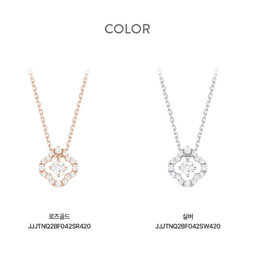 🆕新品上架【梨花娘】🔥韓國品牌J.ESTINA輕珠寶CLOVIA幸運四葉草鋯石項鍊禮盒｜雙戴設計氣質款(2色)